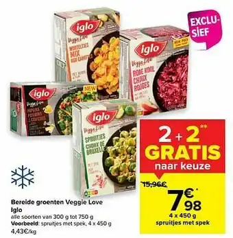 Carrefour Spruitjes met spek aanbieding