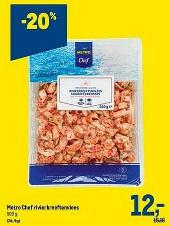 Makro Metro chef rivierkreeftenvlees aanbieding