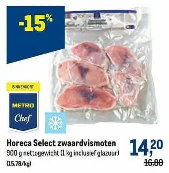 Makro Horeca select zwaardvismoten aanbieding