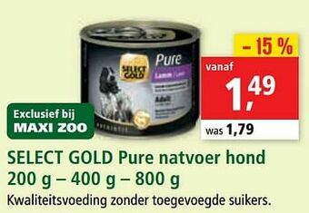 Maxi Zoo Select gold pure natvoer hond aanbieding
