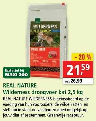 Maxi Zoo Real nature wilderness droogvoer kat aanbieding