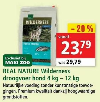 Maxi Zoo Real nature wilderness droogvoer hond aanbieding