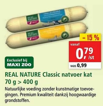 Maxi Zoo Real nature classic natvoer kat aanbieding
