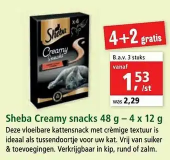 Maxi Zoo Sheba creamy snacks aanbieding