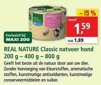 Maxi Zoo Real nature classic natvoer hond aanbieding