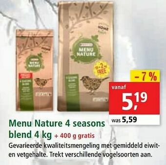 Maxi Zoo Menu nature 4 seasons blend aanbieding