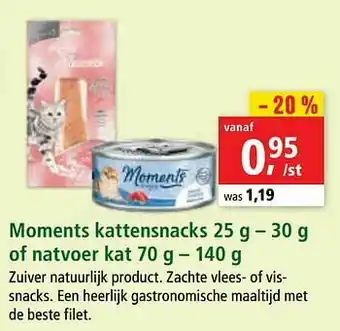 Maxi Zoo Moments kattensnacks 25 g 30 g of natvoer kat aanbieding