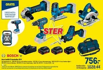 Bosch accu toolkit 5 toestellen 18 v