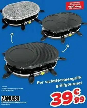 Zanussi raclette-steengrill-grill-gourmet