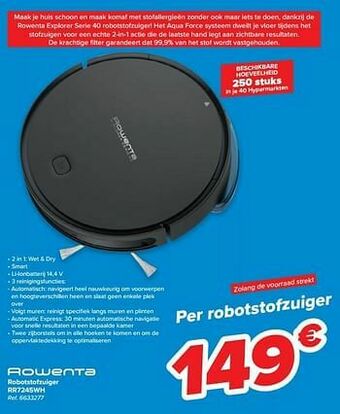 Carrefour Rowenta robotstofzuiger rr7245wh aanbieding