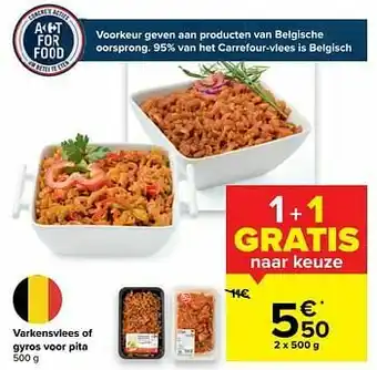 Varkensvlees of gyros voor pita
