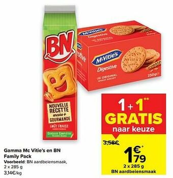 Carrefour Bn aardbeiensmaak aanbieding