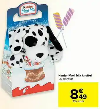 Carrefour Kinder maxi mix knuffel aanbieding