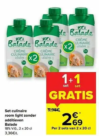 Carrefour Set culinaire room light zonder additieven balade aanbieding