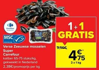 Carrefour Verse zeeuwse mosselen super carrefour aanbieding
