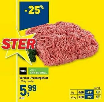 Makro Varkens--rundergehakt aanbieding
