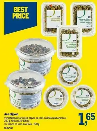 Makro Aro olijven olijven en kaas, knoflook aanbieding