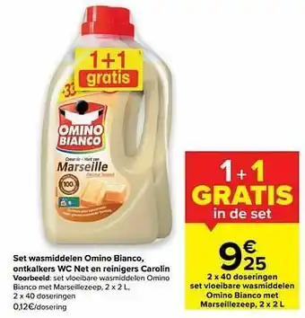 Set vloeibare wasmiddelen omino bianco met marseillezeep