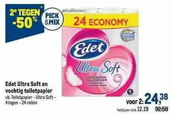 Makro Edet ultra soft en vochtig toiletpapier toiletpapier - ultra soft aanbieding
