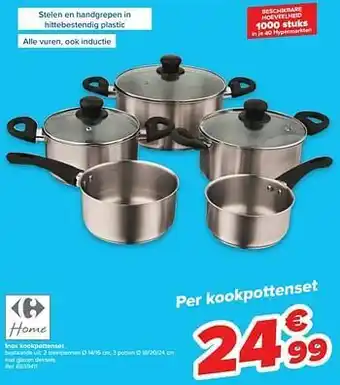 Carrefour Inox kookpottenset aanbieding