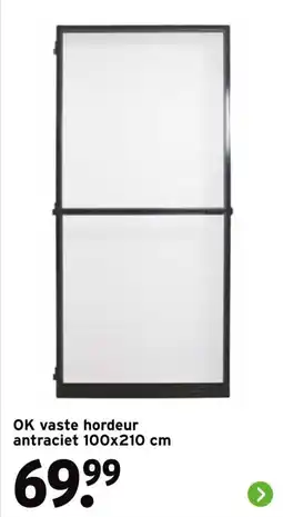 GAMMA Ok vaste hordeur antraciet 100 x 210 cm aanbieding