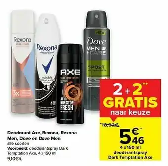 Carrefour Deodorantspray dark temptation axe aanbieding