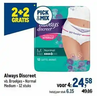 Makro Always discreet broekjes normal medium aanbieding