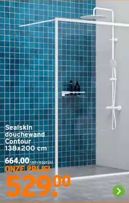 GAMMA Sealskin douchewand contour 138 x 200 cm aanbieding