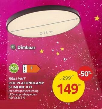 Brilliant led-plafondlamp slimline xxl