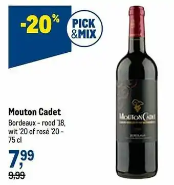 Makro Mouton cadet bordeaux - rood `18, wit `20 of rosé `20 aanbieding