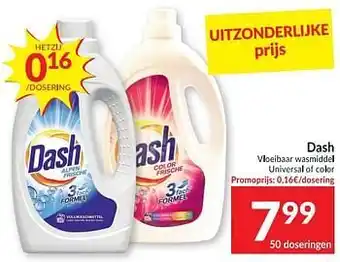 Intermarché Dash vloeibaar wasmiddel universal of color aanbieding