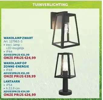 Zelfbouwmarkt WANDLAMP ZWART aanbieding