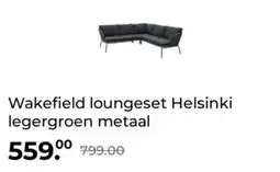 GAMMA Wakefield loungeset Helsinki legergroen metaal aanbieding