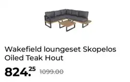 GAMMA Wakefield loungeset Skopelos Oiled Teak Hout aanbieding