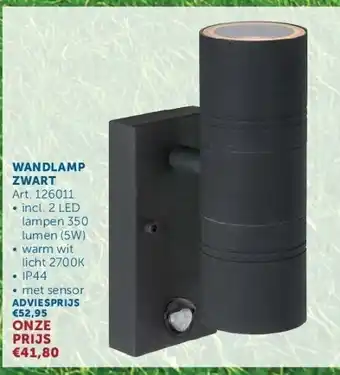 Zelfbouwmarkt WANDLAMP ZWART aanbieding