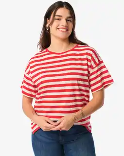HEMA HEMA Dames T-shirt Dori Strepen Gebroken Wit (gebroken wit) aanbieding