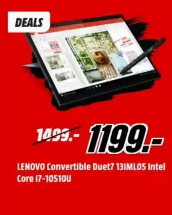 MediaMarkt Lenovo Convertible Duet7 131ML05 Intel Core i7-10510U aanbieding