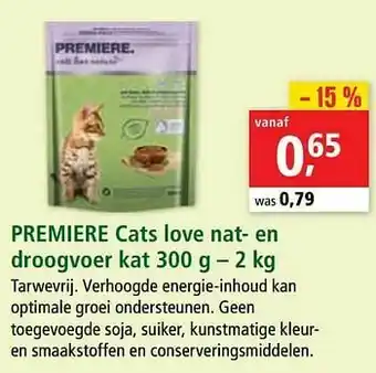 Maxi Zoo Premiere cats love nat- en droogvoer kat aanbieding