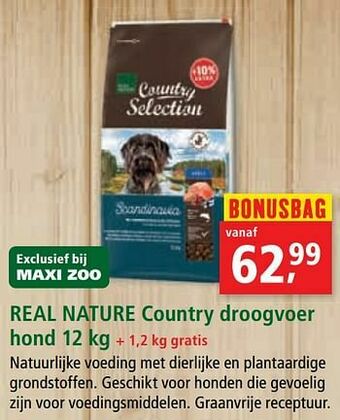 Maxi Zoo Real nature country droogvoer hond aanbieding