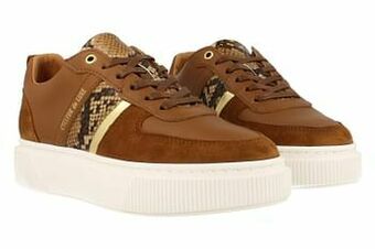 Berca Shoes 727 Cycleur De Luxe Veterschoen Dames Trend Dierenprint Lauren - Cognac aanbieding