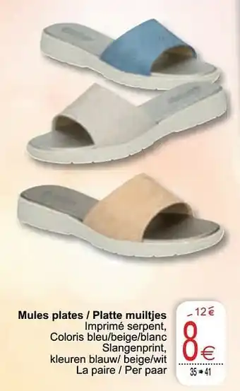 Cora Mules plates - platte muiltjes aanbieding