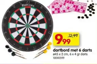 Dartbord met 6 darts