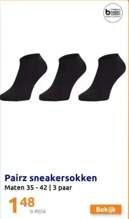 Action Pairz sneakersokken Maten 35-42 / 3 paar aanbieding