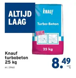 GAMMA Knauf turbobeton 25 kg aanbieding