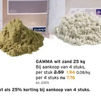 GAMMA GAMMA wit zand 25 kg aanbieding