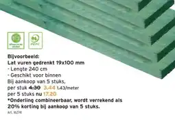 GAMMA Lat vuren gedrenkt 19x100 mm aanbieding