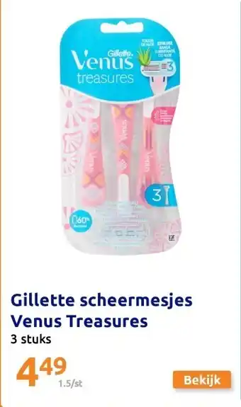 Action Gillette scheermesjes Venus Treasures aanbieding