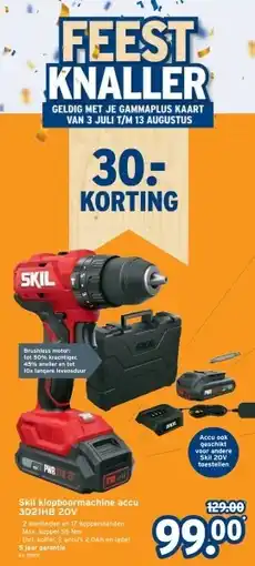 GAMMA Skil klopboormachine accu 3021HB 20V aanbieding