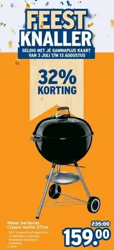 GAMMA Weber barbecue Classic Kettle 57cm aanbieding