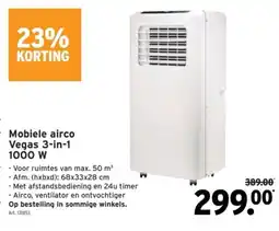 GAMMA Mobiele airco Vegas 3-in-1 1000 W aanbieding